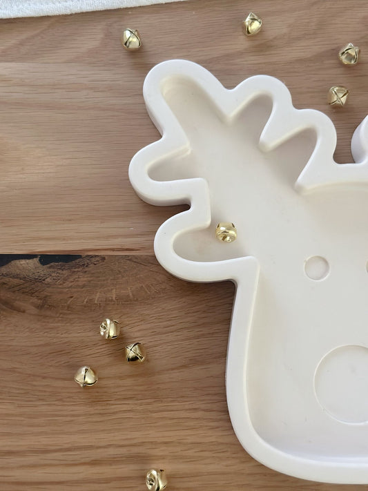 Handgefertigtes Rentier-Schmucktablett aus Jesmonite