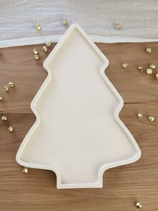 Handgefertigtes Weihnachtsbaum-Schmucktablett aus Jesmonite