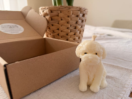 Hündchen – Handgemachte Rapswachskerze