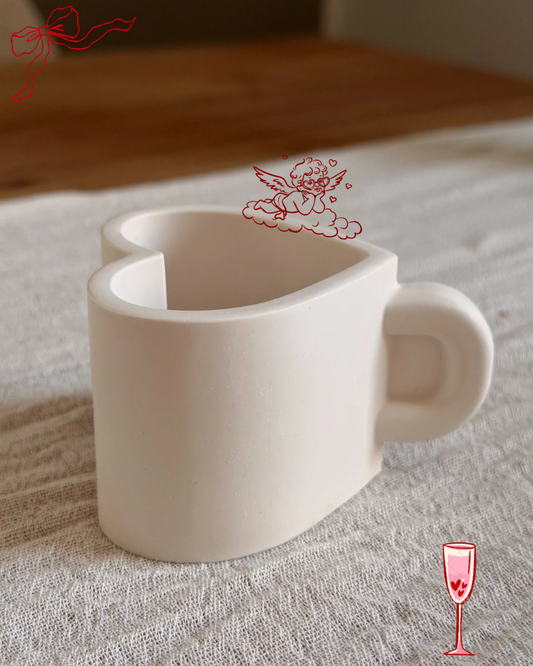 Jesmonite-Duftkerze in Herzform – Handgegossen & Dekorativ