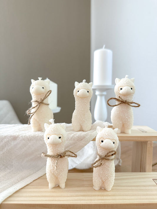 Alpaka - Kerze aus natürlichem Rapswachs